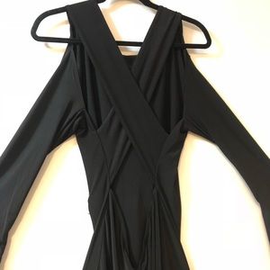 Venus Long Sleeve Long Dress With Criss-Cross Back